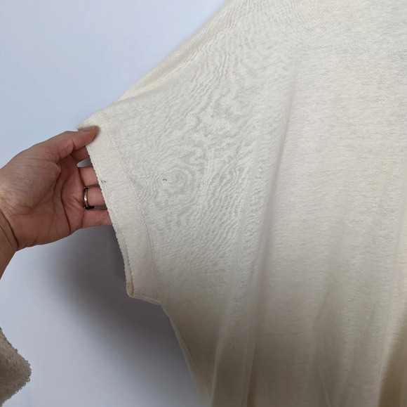 J. Jill sz L Embroidered Embellished V Neck Tee Linen Blend Aztec Top Shirt Tee - Picture 5 of 8